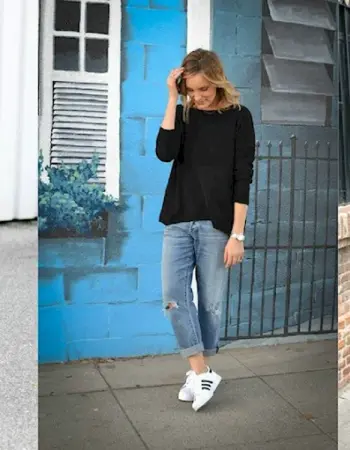 Adidas Superstar кожаные черные с белой подошвой
