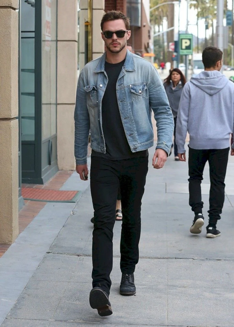 Black Denim Jacket outfit men