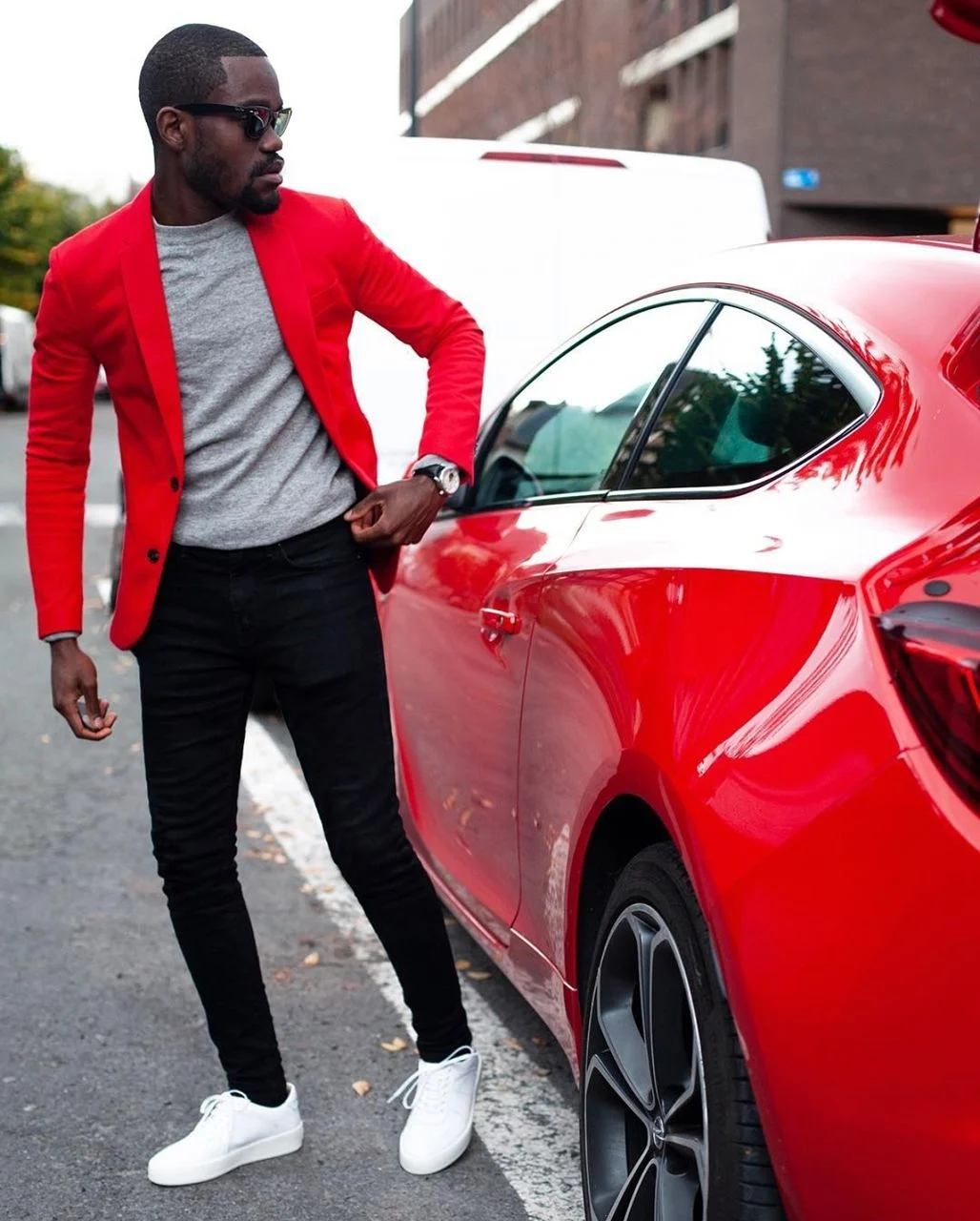 Black Red outfit man