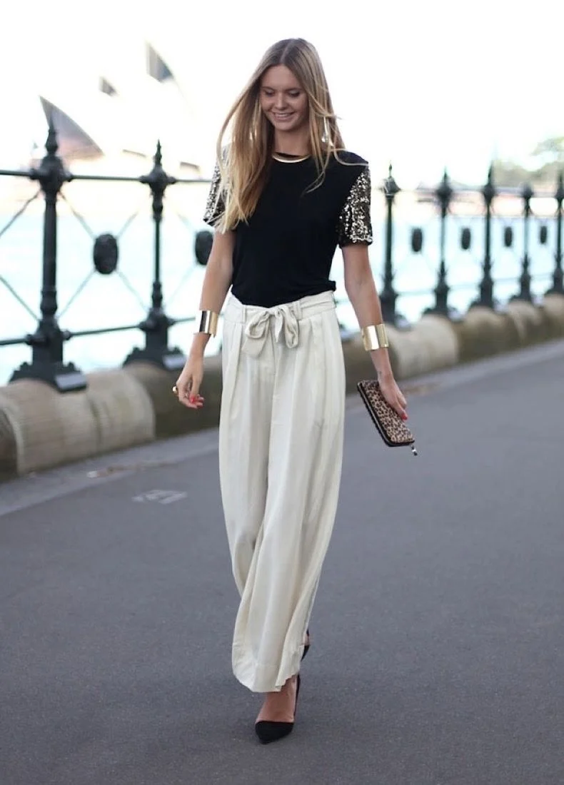 Брюки палаццо look