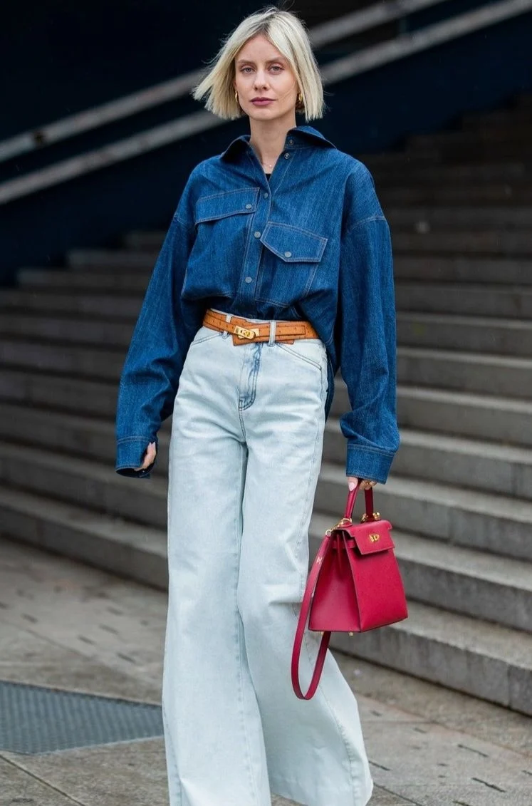 Брюки палаццо осень 2020 streetstyle