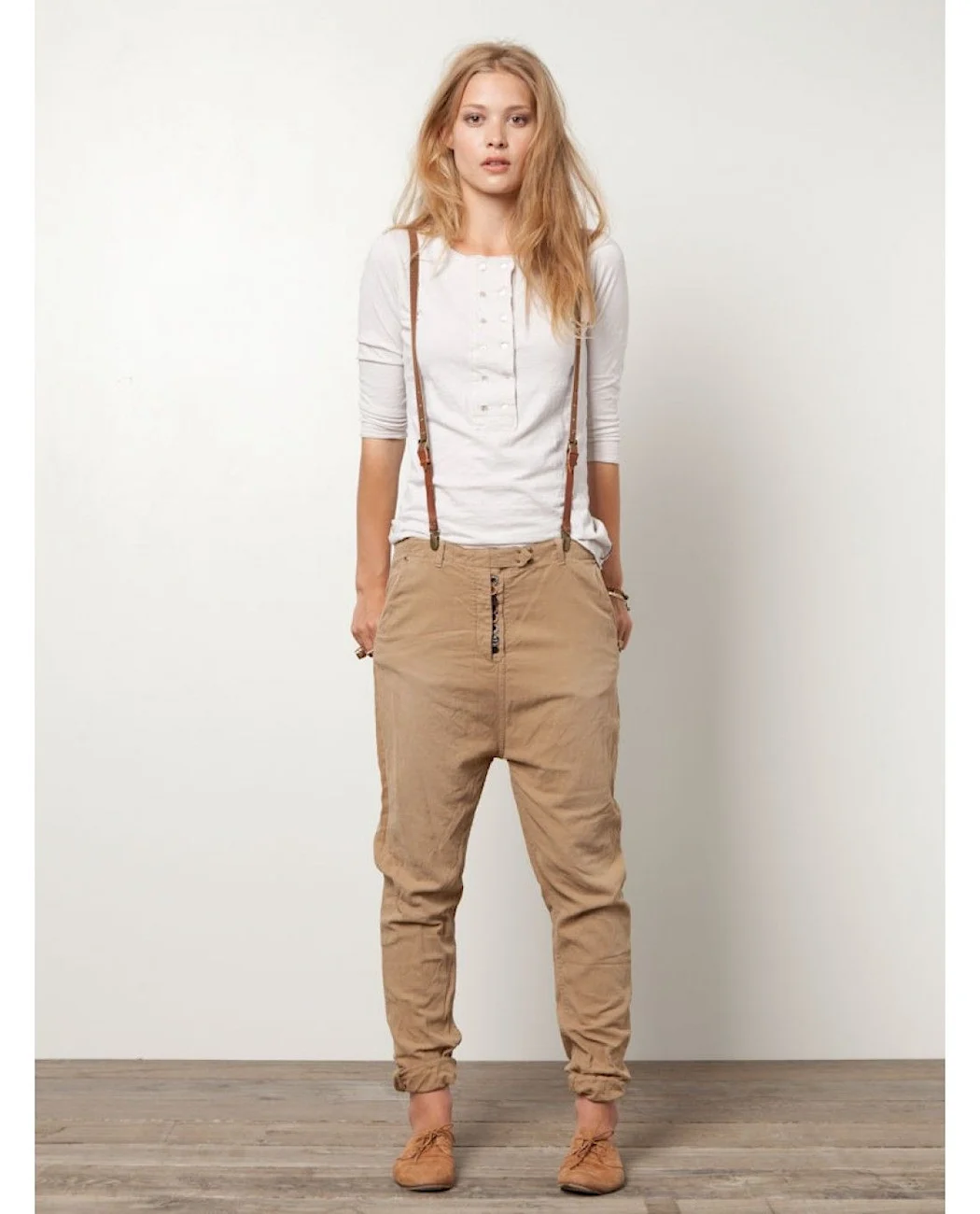 Cargo Baggy штаны бежевые