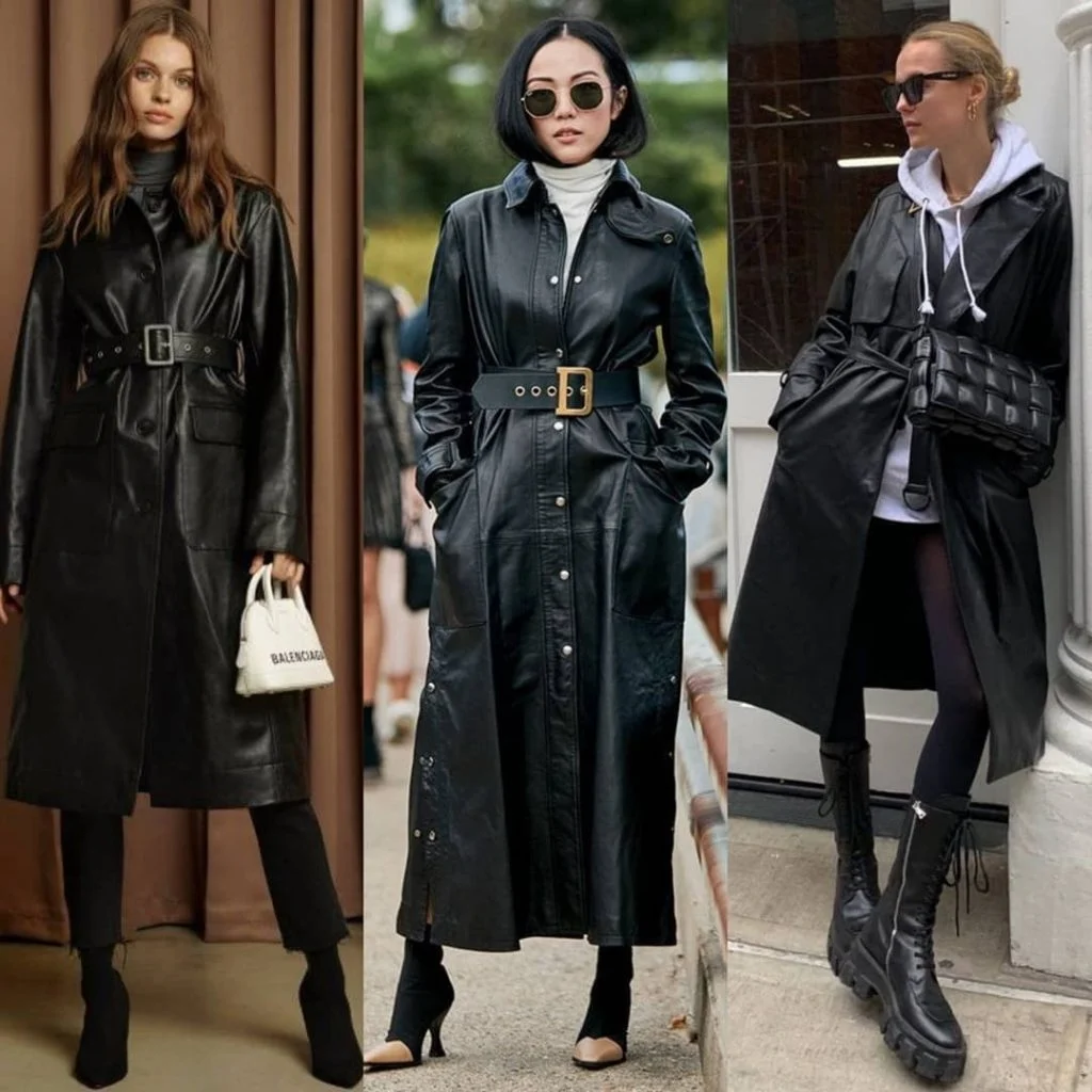 Черный тренч Street Style 2020