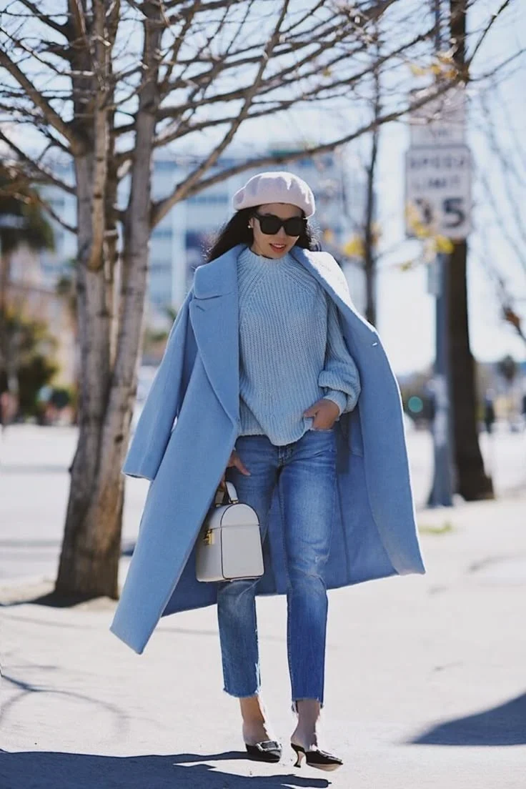 Голубое пальто Max Mara