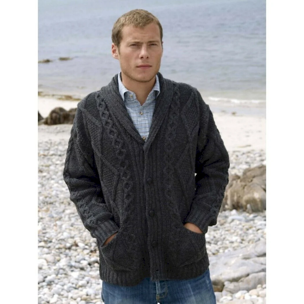 Ирландский мужской кардиган Aran Crafts