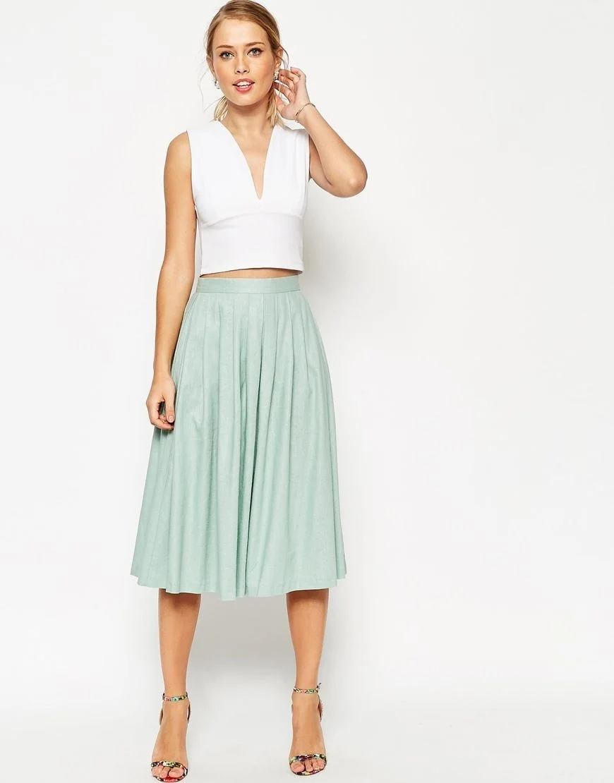 Юбка женская Monogram Pleated Midi skirt ww0ww31076