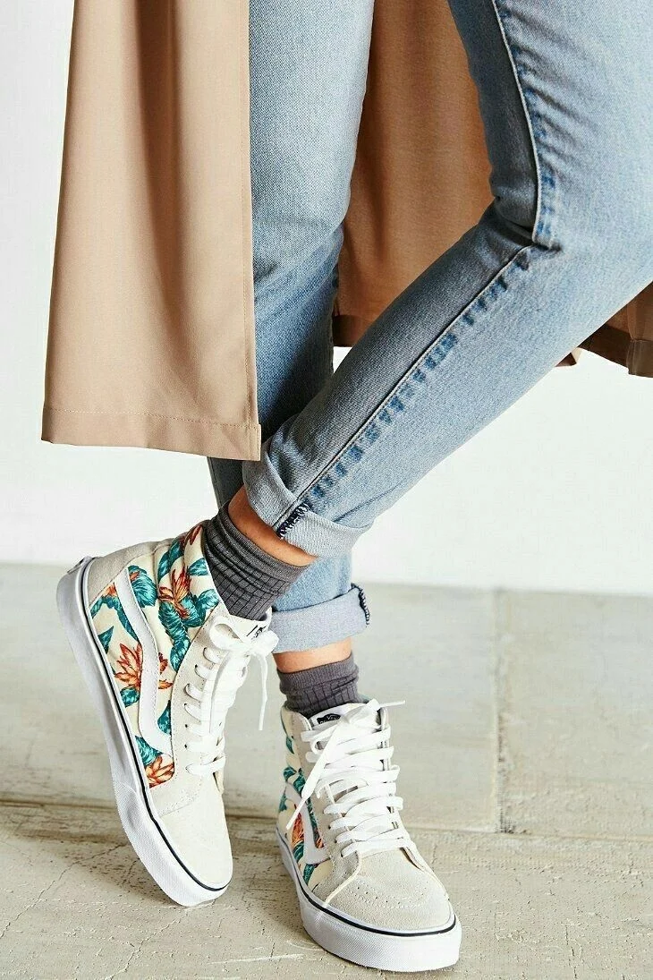 Кеды Ванс sk8-Hi с джинсами