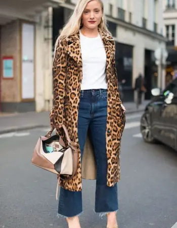 Леопардовая шуба Street Style
