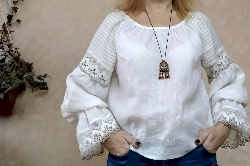 Льняная блузка
