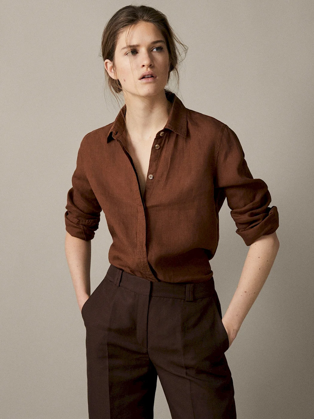 Льняная рубашка massimo Dutti