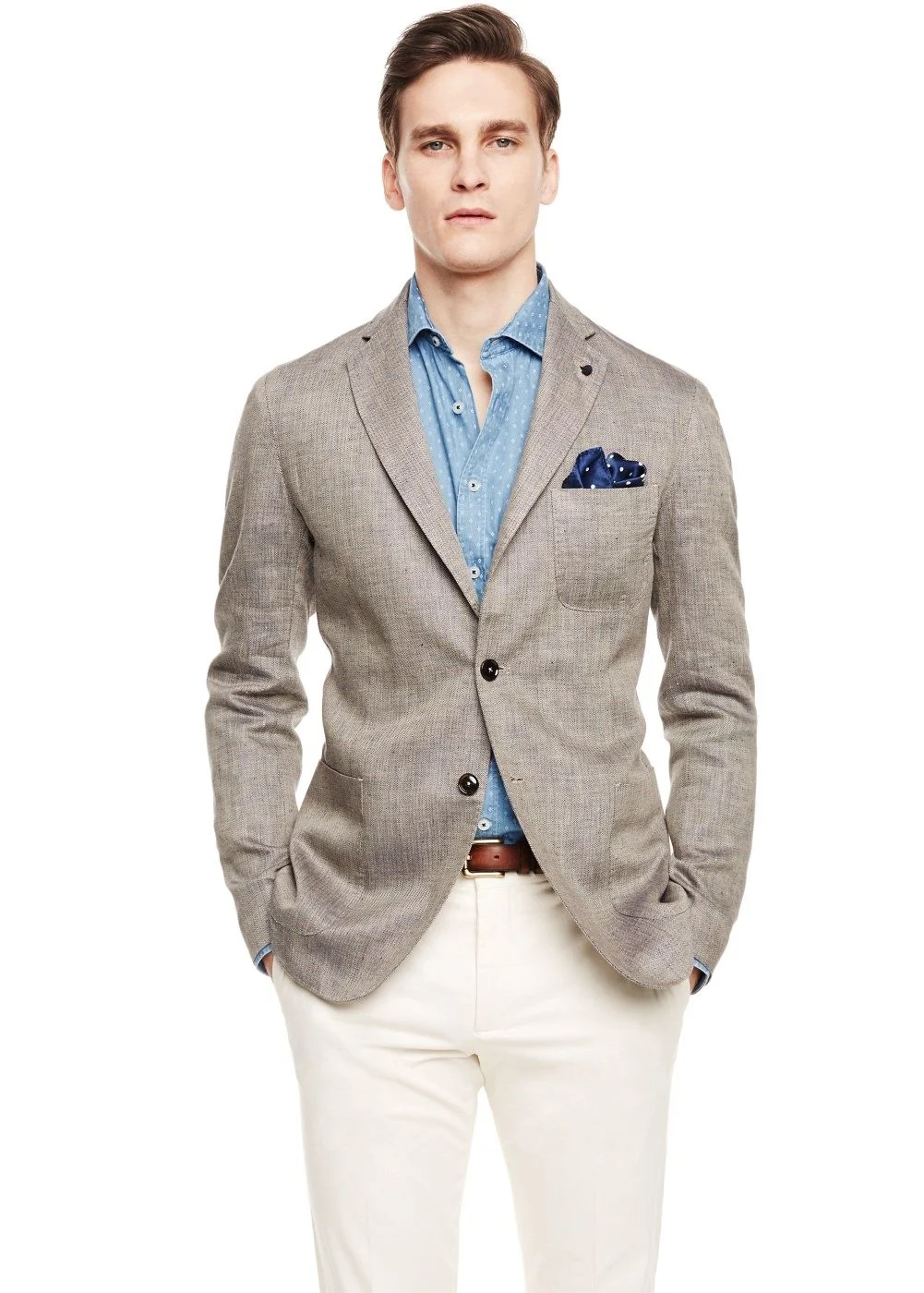 Льняной пиджак Slim Fit h&m