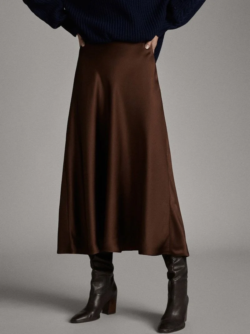 Massimo Dutti сатиновая юбка