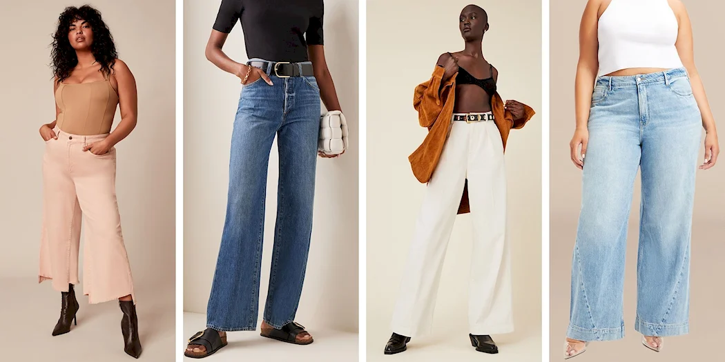 Модель джинсов wide Leg