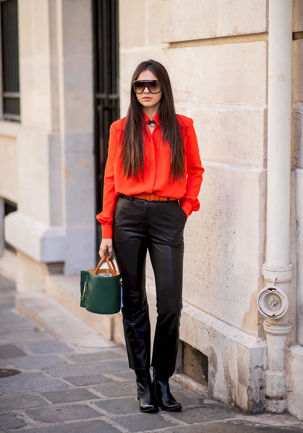 Оливия Гласс Leather Leggings