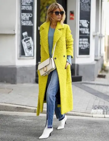 Пальто glance горчичное