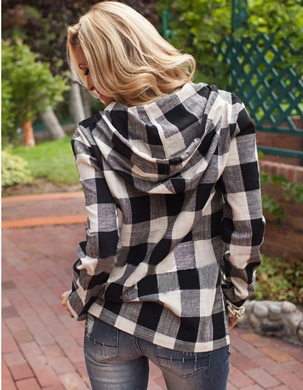 Plaid Shirt рубашка с капюшоном женская