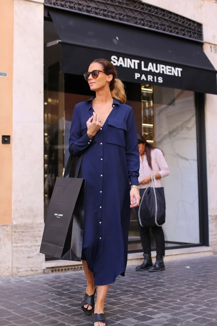 Платье рубашка Zara синее
