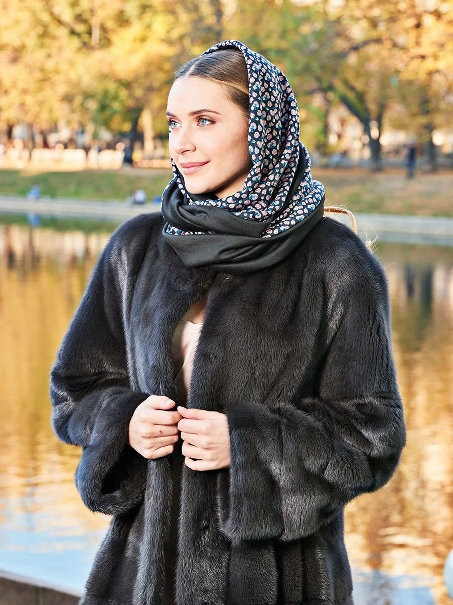 Платок под норковую шубу