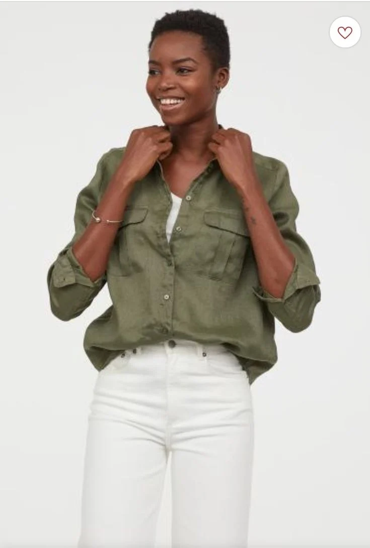 Рубашка хаки из h&m