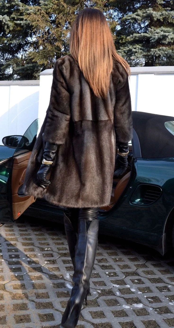 Selin Leather and fur кожаное пальто