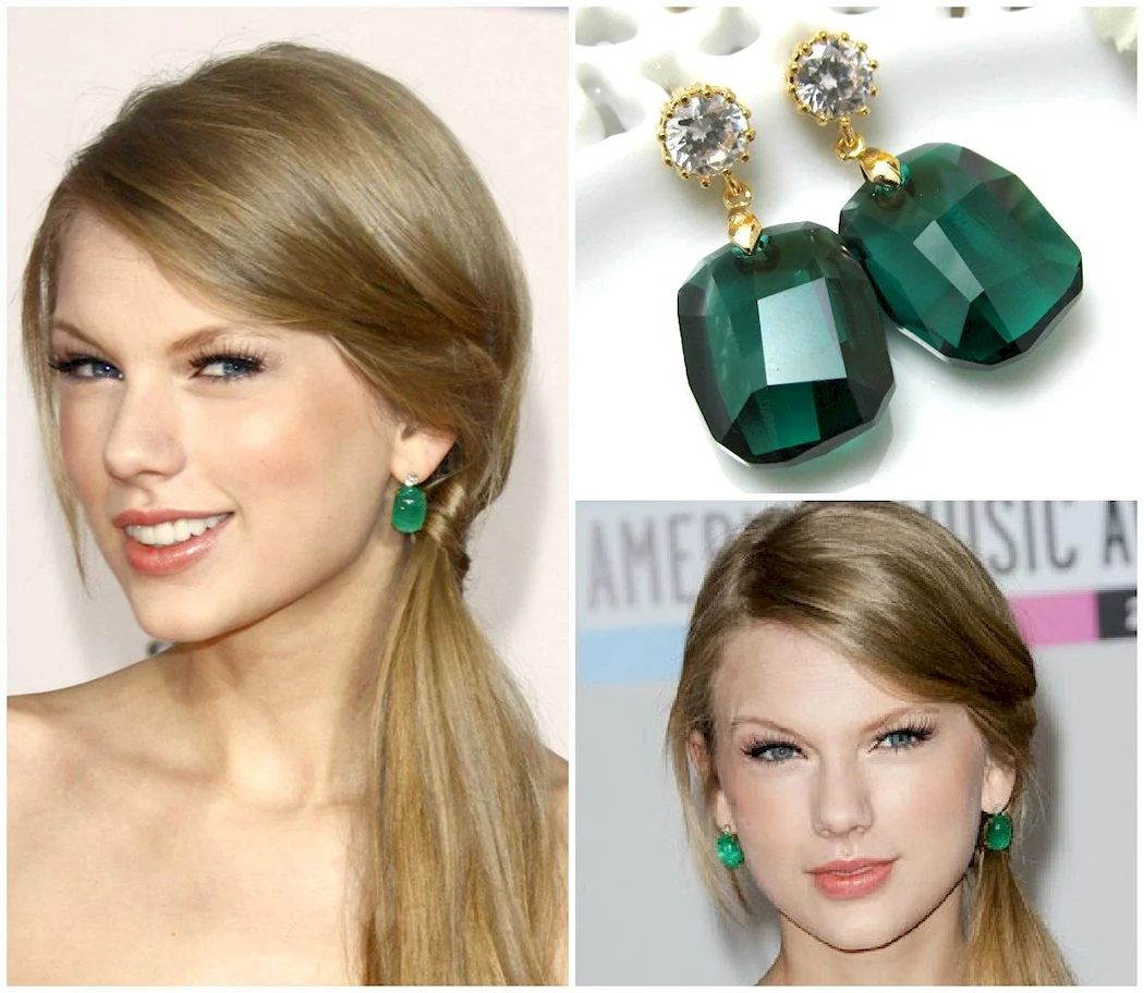 Серьги Swarovski изумруд