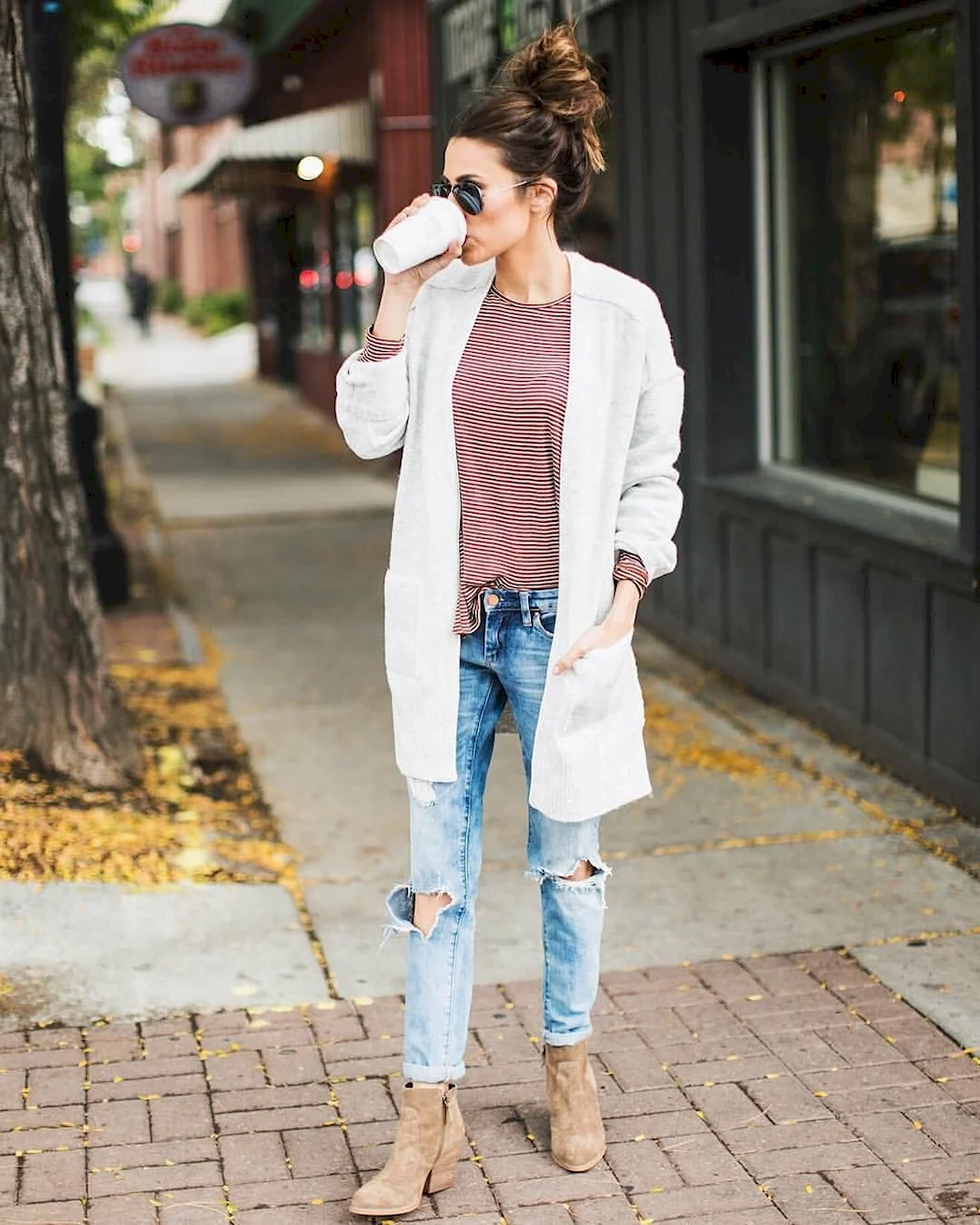 Street Style outfit кардиган