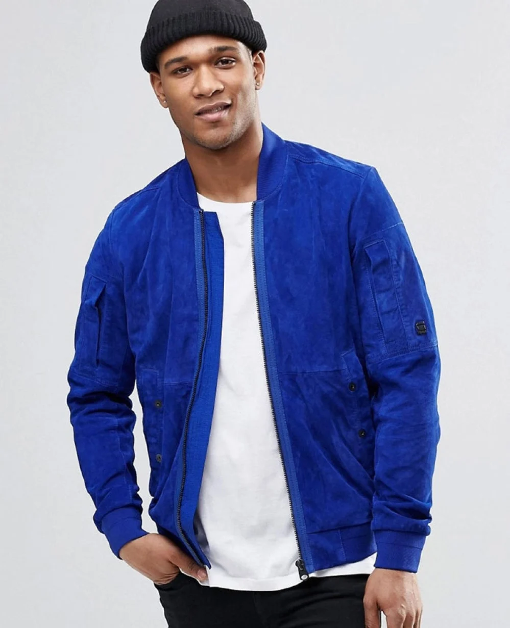 Suede Jacket Blue