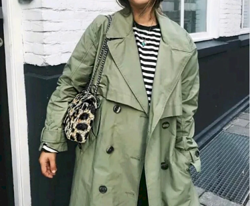 Тренч Zara зеленый