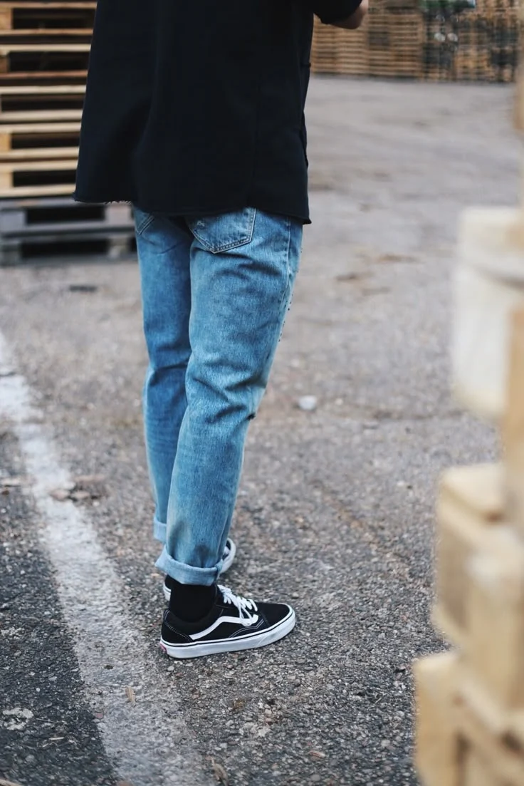 Vans sk8-Hi с джинсами оверсайз