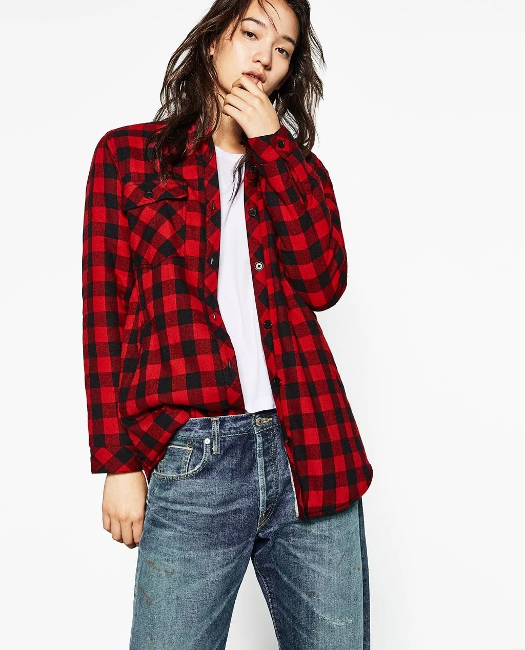 Zara фланелевая рубашка женская