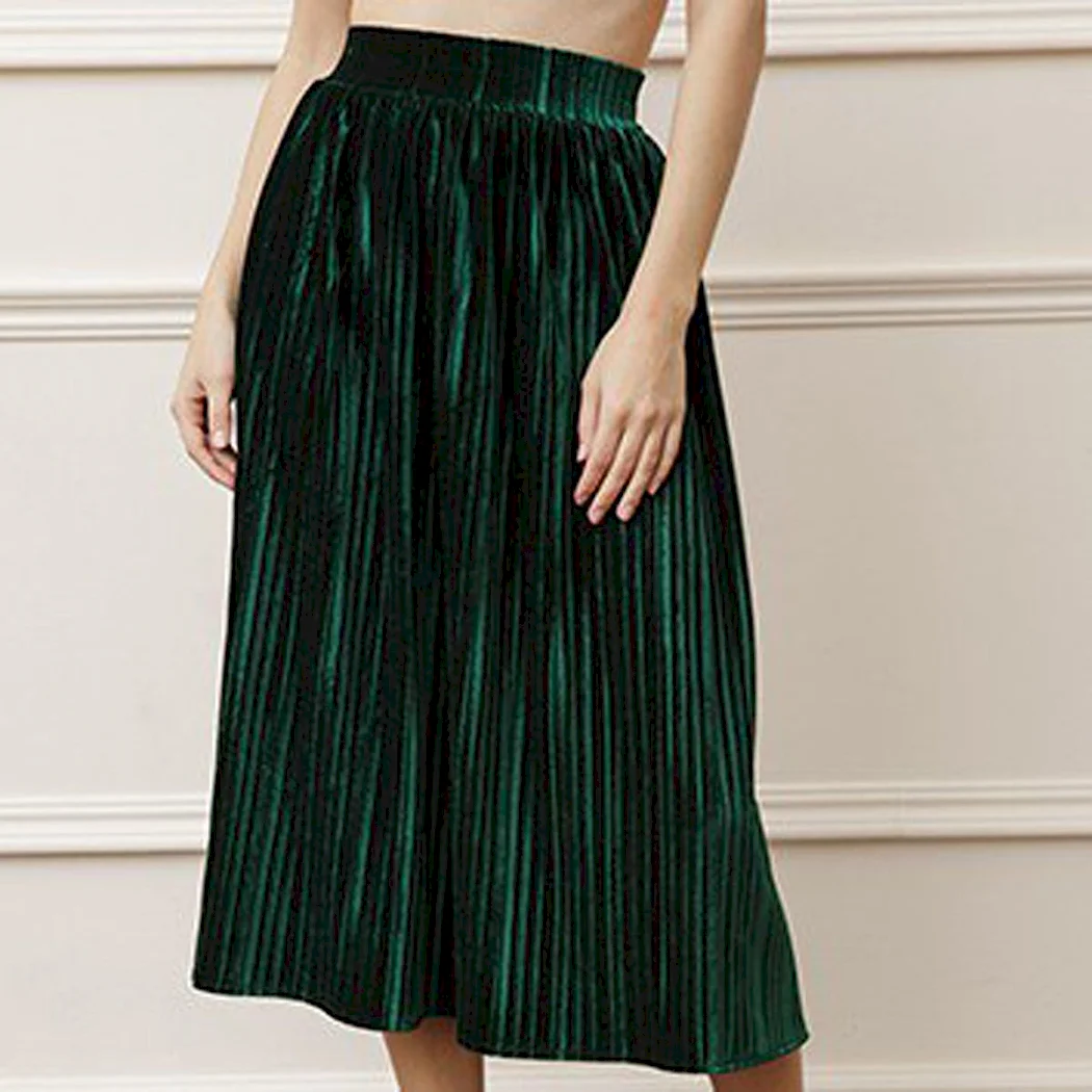 Zara юбка плиссе зеленая