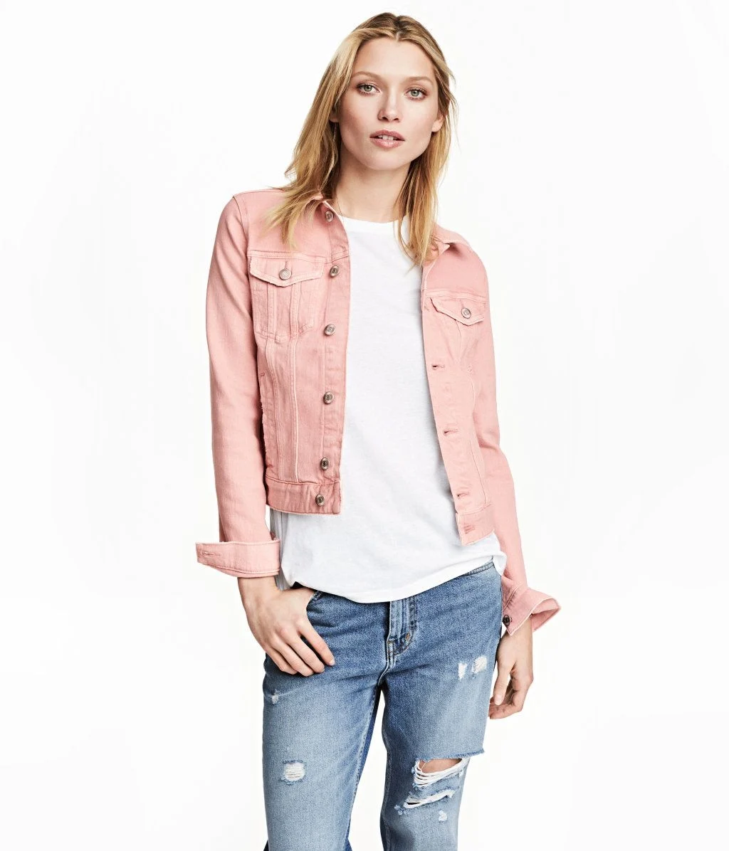 Zara розовая джинсовка