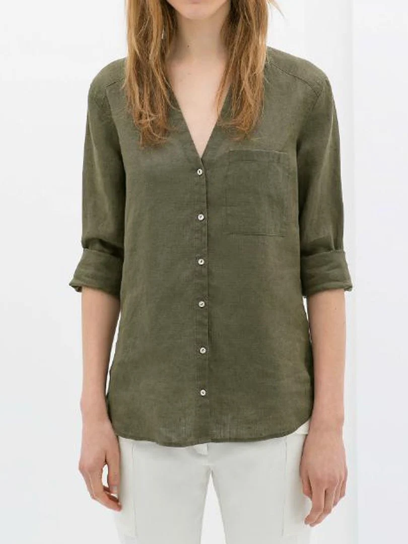 Zara рубашка лен