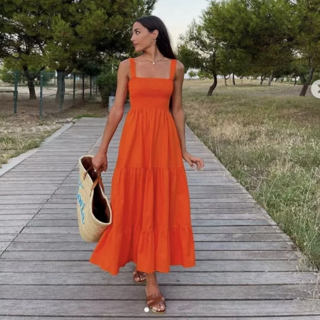 Zara сарафан оранжевый